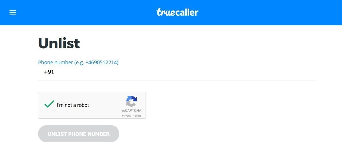 Remove Phone Number from TrueCaller
