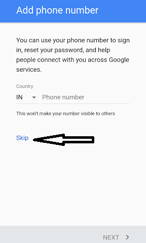 skip gmail number verifiy