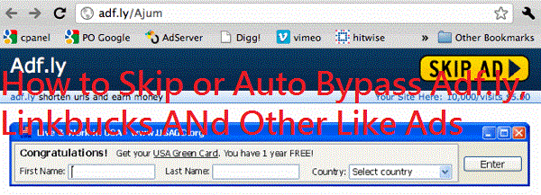 How to Skip or Auto Bypass Adfly, Linkbucks And Other Like Ads