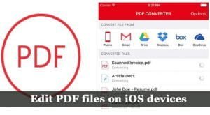 edit PDF files on iOS devices