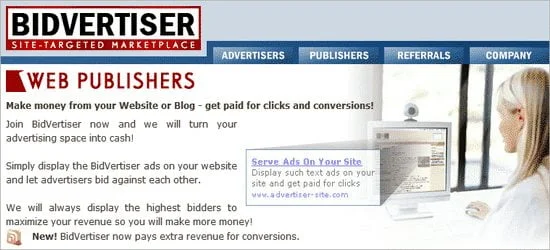 Bidvertiser adsense alternative