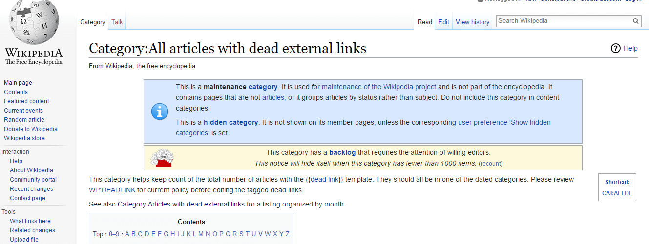 Wikipedia Dead Links