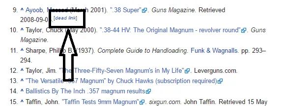 dead link wikipedia