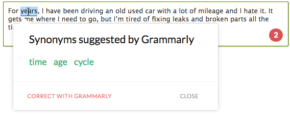 auto synonyms words
