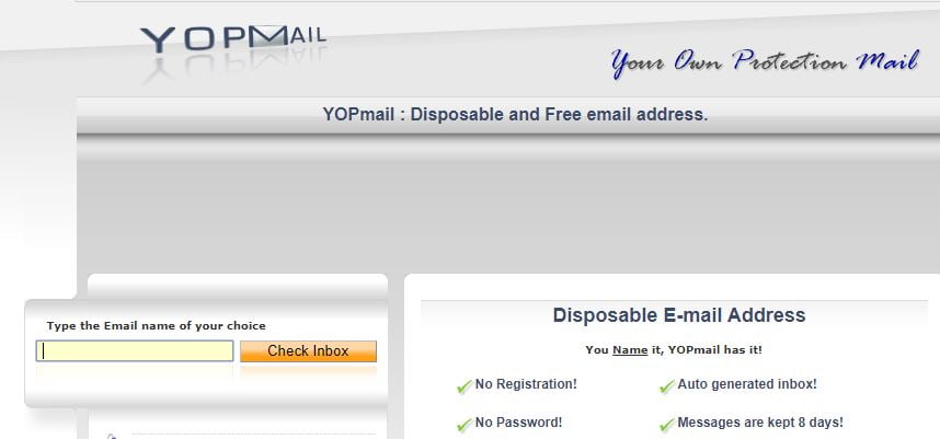 yopmail random email address generator