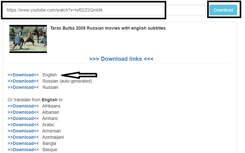 youtube download subtitles