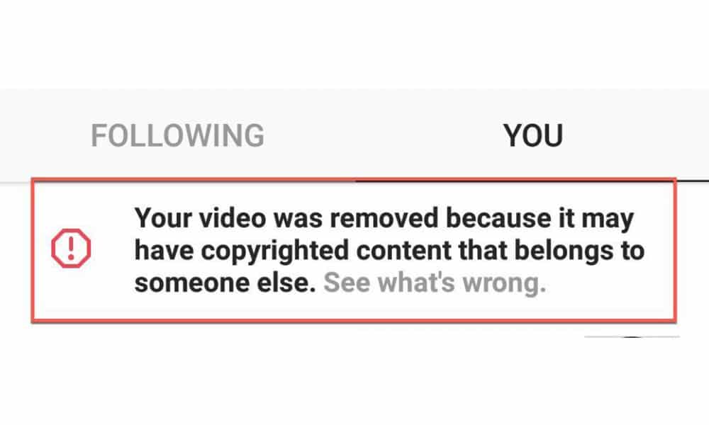 Copyright Affected Videos on insta