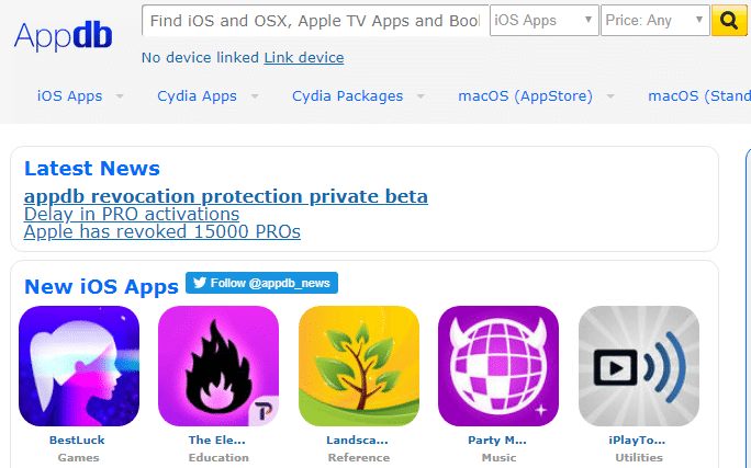 Appdb.to -beste site voor iOS Apps en game