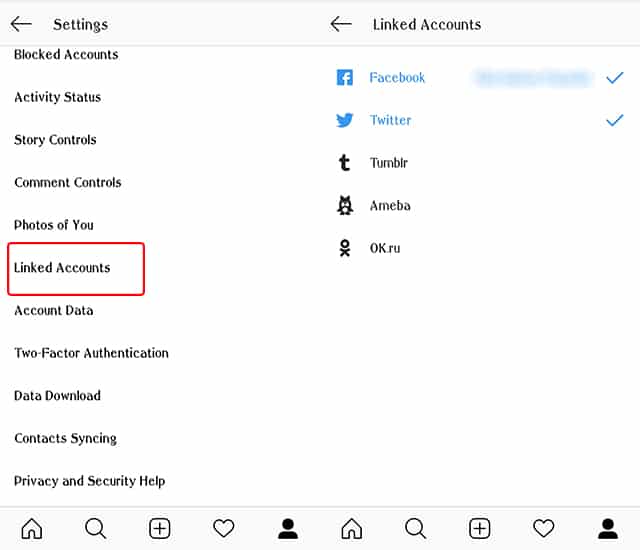 Connect with other social media accounts