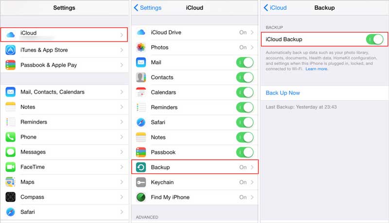 Back up iPhone with iCloud