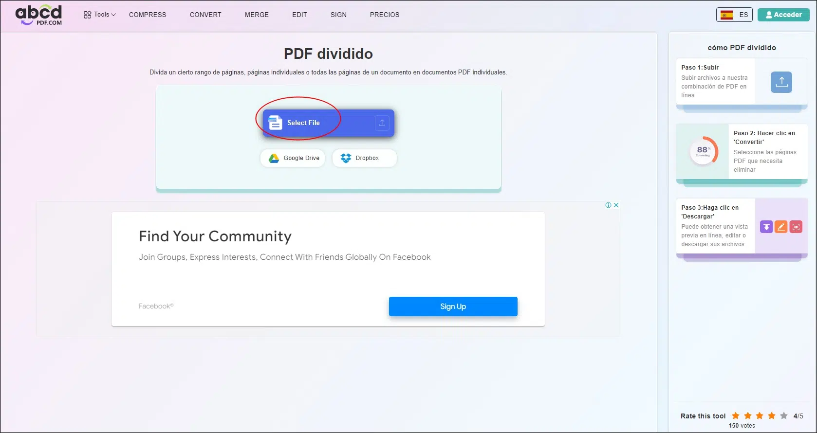 Select File to import the local PDF file