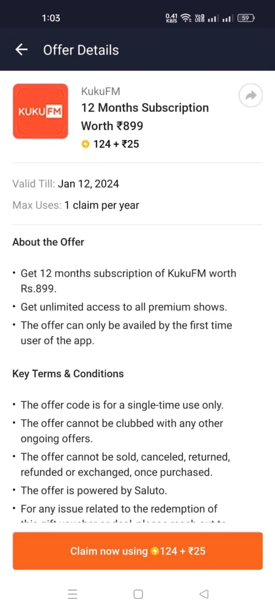 kuku FM flipkart supercoin offer