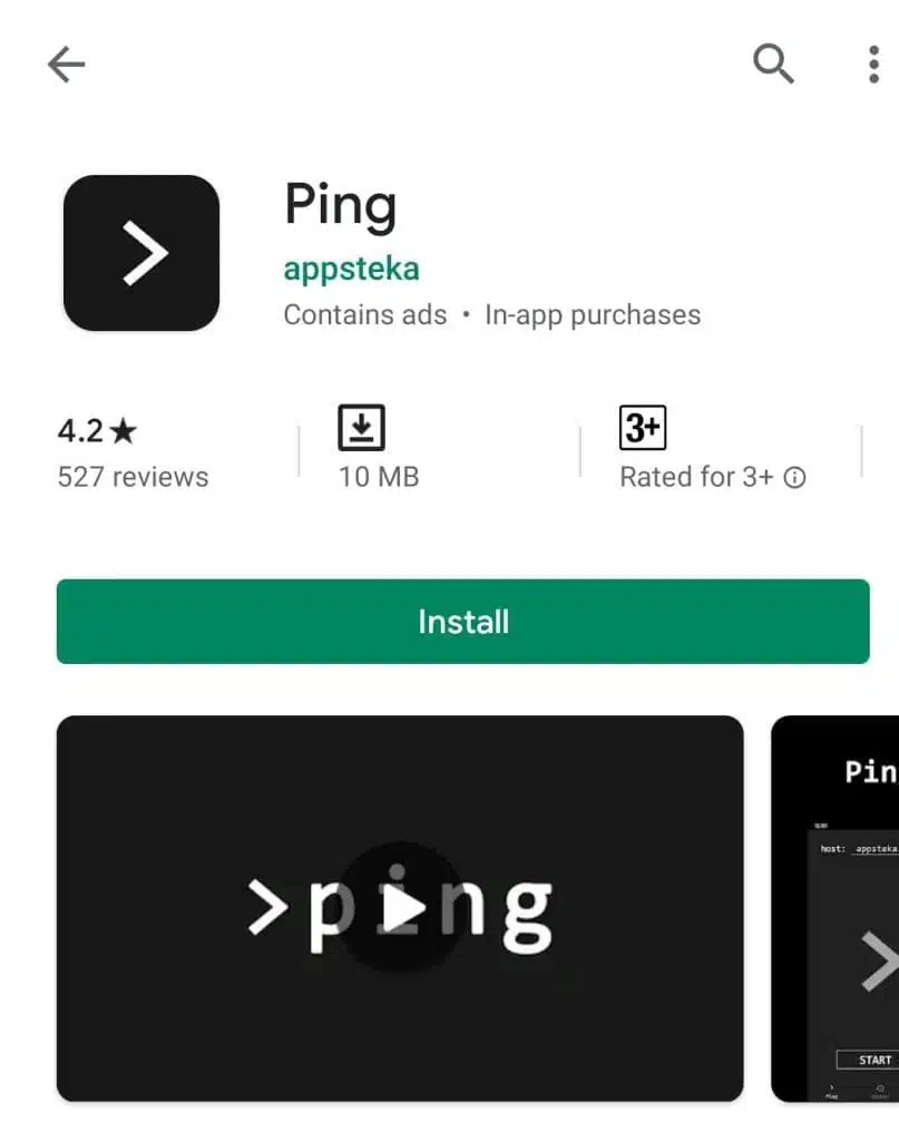 ping app for Android