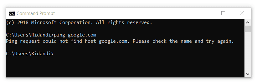 ping google to check internet