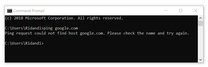 ping google to check internet