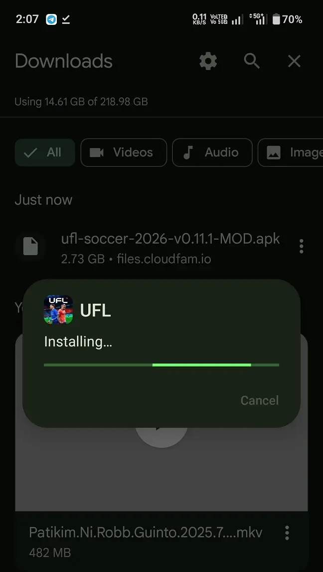 UFL Soccer Game installing